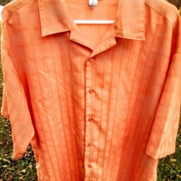 RAFFI LINEA UOMO ORANGE BUTTON UP SHIRT - Picture 1 of 5